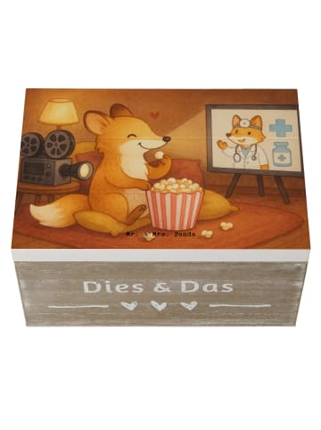 Mr. & Mrs. Panda Holzkiste Fuchs Filme gucken Design ohne Spruch in Weiß