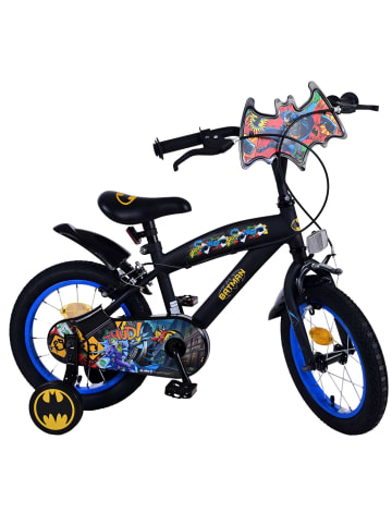 Volare Kinderfahrrad Batman für Jungen 14 Zoll Kinderrad in Schwarz Fahrrad 4 Jahre