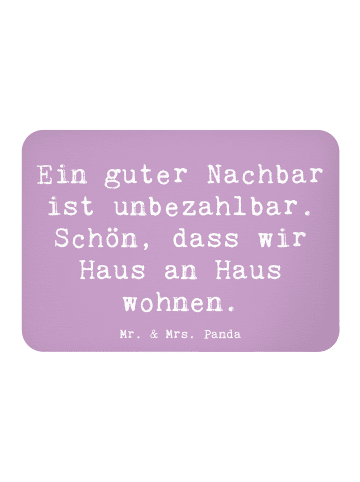 Mr. & Mrs. Panda Kühlschrankmagnet Spruch Guter Nachbar mit Spruch in Lavendeltraum