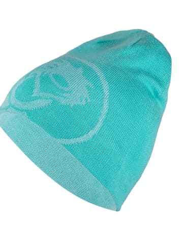 Trollkids lange Wendemütze Beanie "Trollfjord" in Dunkle Minze / Minze