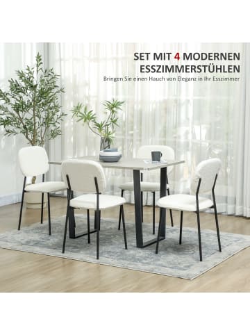 HOMCOM Esszimmerstühle-49L x 47B x 85H cm-Weiß