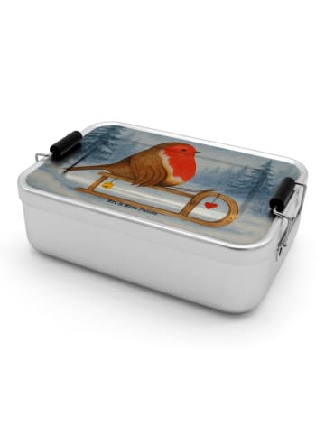 Mr. & Mrs. Panda Brotdose Rotkehlchen Schlitten Design ohne Spruch in Weiß