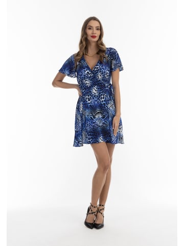 faina Damen Minikleid Mit Animal-Print in Königsblau