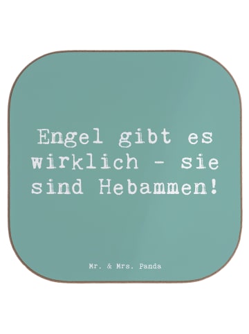 Mr. & Mrs. Panda Untersetzer für Gläser Spruch Hebamme Engel mit... in Meeresbrise