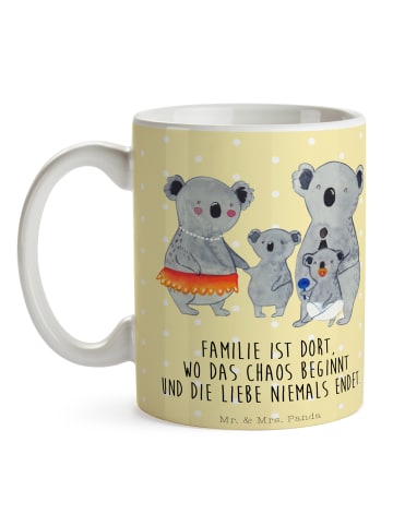 Mr. & Mrs. Panda Pott Koala Familie mit Spruch in Gelb Pastell