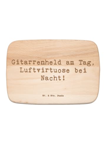 Mr. & Mrs. Panda Buchenbrett Spruch Gitarrenheld mit Spruch in Transparent