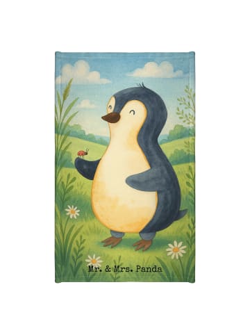 Mr. & Mrs. Panda Handtuch Pinguin Marienkäfer Design ohne Spruch in Weiß
