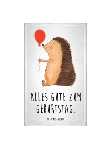 Mr. & Mrs. Panda Handtuch Igel Luftballon mit Spruch in Weiß