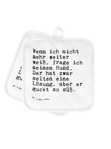 Mr. & Mrs. Panda Kochhandschuhe Wenn ich nicht mehr... mit Spruch in Weiß