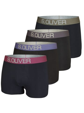 S. Oliver Boxershorts 4er Pack in Schwarz