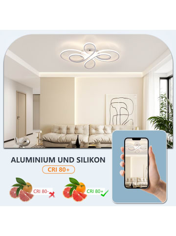 ZMH LED Deckenleuchte in weiß 3000K Warmweiß 65W Modern Schlafzimmerlampe L 66cm