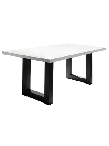 58 aufm Kessel ESSZIMMERTISCH Eila 8 160 x 90 x 75 Esstisch Schwarzstahl/Weiß Matt Lack