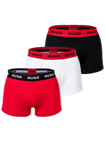 HUGO Boxershort 3er Pack in Weiß/Rot/Schwarz