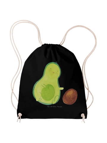 Mr. & Mrs. Panda Sportbeutel Avocado Kern rollt ohne Spruch in Schwarz