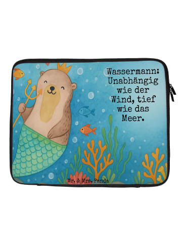 Mr. & Mrs. Panda Laptop Bag Wassermann Astrologie Design mit Spruch in Weiß