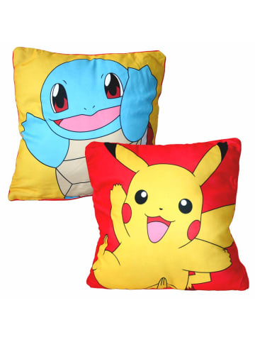 Pokémon Pikachu & Schiggy | Pokemon | 40 x 40 cm Deko-Kissen | Wende-Motiv