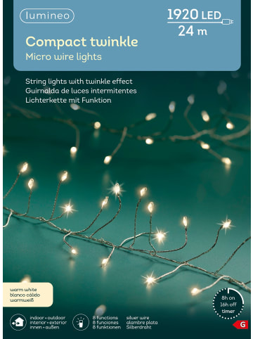 LUMINEO Micro-LED Compact Twinkle 1.920 LED 24 m in warm weiß