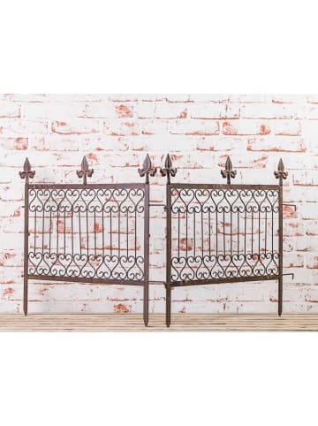 AltoBelli Beetbegrenzer FABIO Metall Zaun Antik Rost Braun 55x51 cm