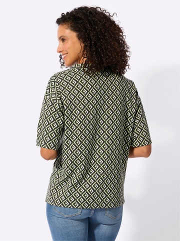 WITT WEIDEN Sweatshirt in pistazie-schwarz-gemustert