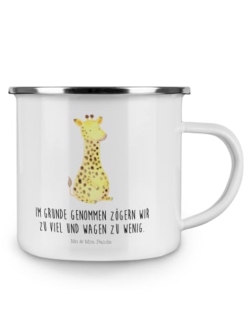 Mr. & Mrs. Panda Kaffeetasse Giraffe Zufrieden mit Spruch in Weiß