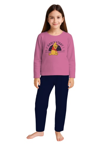 Disney Winnie Puuh Schlafanzug  Langarm in blau/rosa