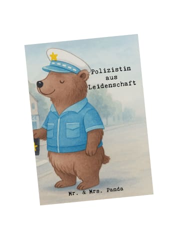 Mr. & Mrs. Panda Fotokarte Polizistin Leidenschaft Design mit Sp... in Weiß