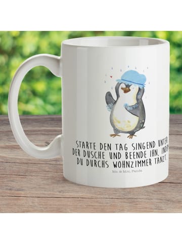 Mr. & Mrs. Panda Kindertasse Pinguin Duschen mit Spruch in Weiß