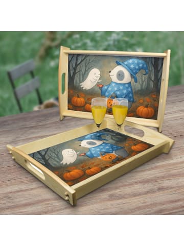 Mr. & Mrs. Panda Servierplatte Holz Panda Zauberer Design ohne S... in Weiß