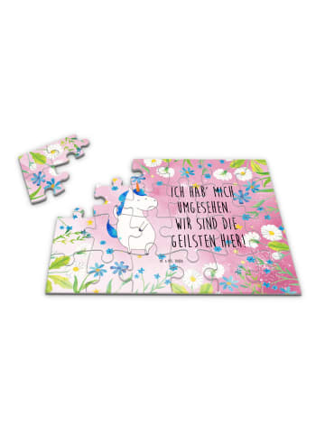 Mr. & Mrs. Panda Puzzle Einhorn Mann mit Spruch in Rot Pastell