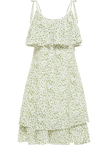 IZIA Damen Midikleid in Wollweiss Grün