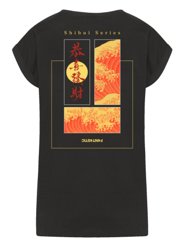 F4NT4STIC Extended Shoulder T-Shirt Shibui Series Japan Streetstyle in schwarz