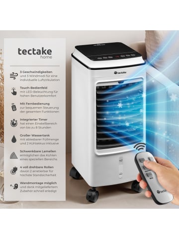 tectake Klimagerät Notos Touch-Bedienfeld mit LED-Beleuchtung, inklusive Fernbedienung,
