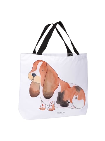 Mr. & Mrs. Panda Shopper Hund Basset Hound ohne Spruch in Weiß