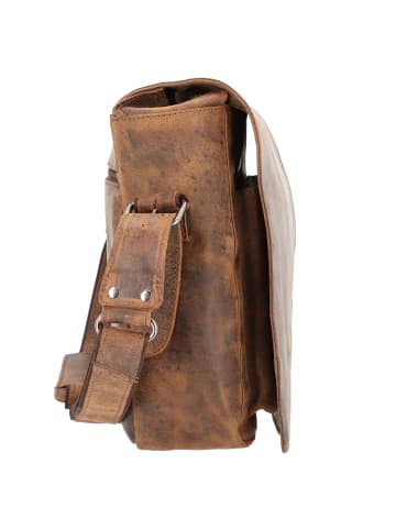 Pride and Soul Ben Umhängetasche Leder 33 cm Laptopfach braun