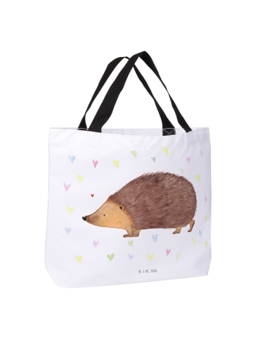 Mr. & Mrs. Panda City-Shopper Igel Herzen ohne Spruch in Weiß