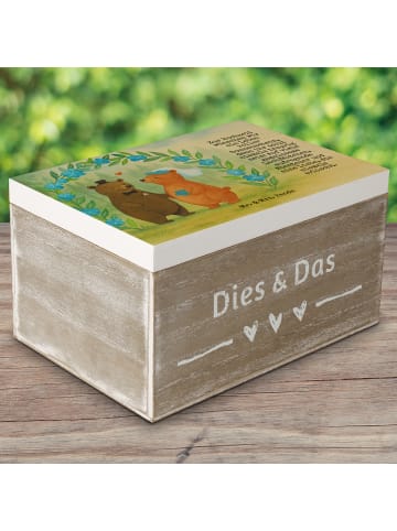 Mr. & Mrs. Panda Holzkiste Bären Hochzeit Design mit Spruch in Weiß