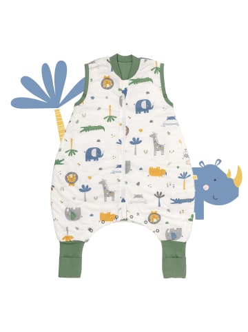 Schlummersack Schlafsack mit Füßen und umklappbaren Bündchen 1.0 TOG in Dunkelgrün