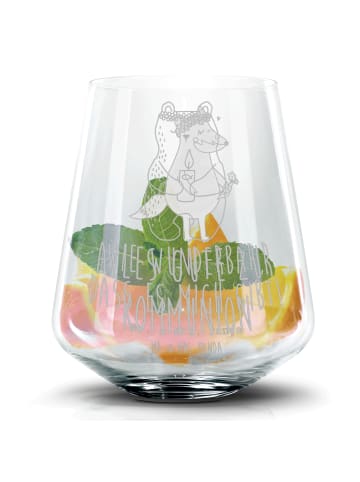 Mr. & Mrs. Panda Blümchentail Glas Bär Kommunion mit Spruch in Transparent