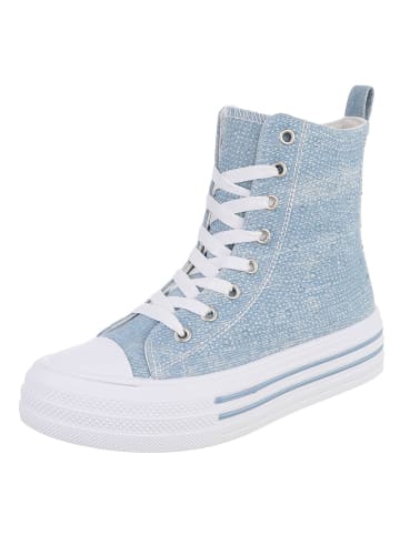 Ital-Design Freizeitschuh in Hellblau und Weiß