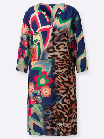 WITT WEIDEN Tunika-Kleid in grasgrün-royalblau-bedruckt