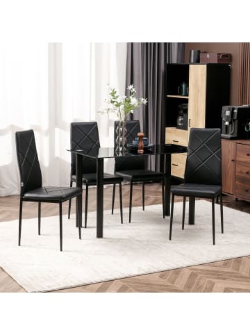 HOMCOM Esszimmerstuhl-41L x 50B x 97H cm-Schwarz