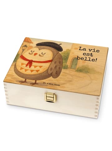 Mr. & Mrs. Panda Teebox Eule Frankreich Design mit Spruch in Weiß