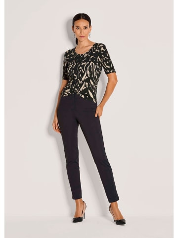 MADELEINE Elegantes Viskose-Shirt mit Print in caramel / schwarz