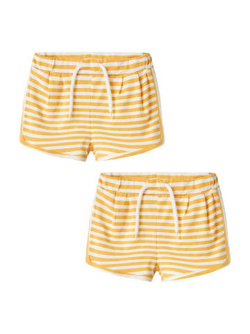 name it Shorts 2er-Set verstellbarer Bund Seitentaschen in Gelb-2