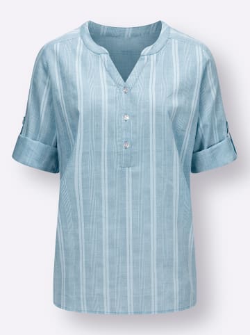 Sieh an! Schlupfbluse in ozean-ecru-gestreift