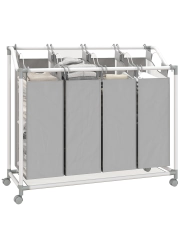 HOMCOM Wäschekorb in Grau 97L x 38B x 81H cm