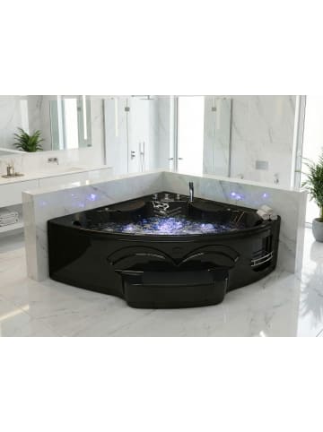 Beliani 6-tlg Whirlpool Badewannen CUYABENO in Schwarz
