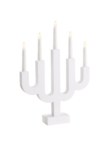 Beliani Kerzenständer BJORKAN in Weiß - (W) 30 x (H) 42 x (L) 6 cm