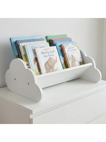 relaxdays Bücherregal "Wolke" in Weiß - (B)43 x (H)17 x (T)29 cm