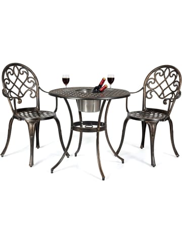 COSTWAY 3tlg. Bistro-Set in Bronze